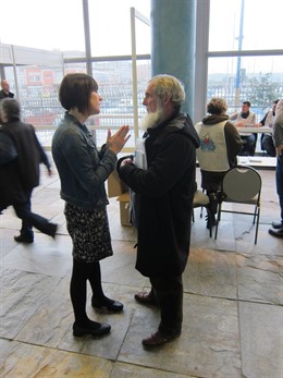 La diputada Ana Pontón y el exalcalde de Boimorto Xosé Luís Rivas 'Mini'