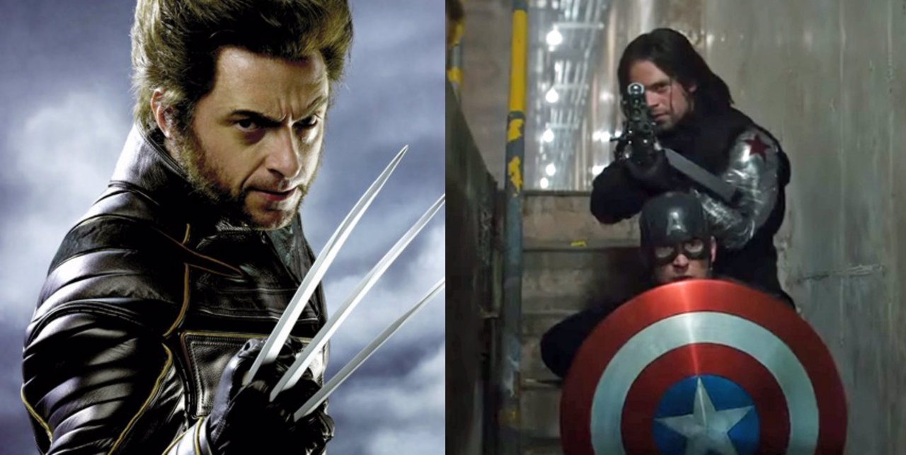 Collage de Lobezno en X-Men y Capitán América en Civil War