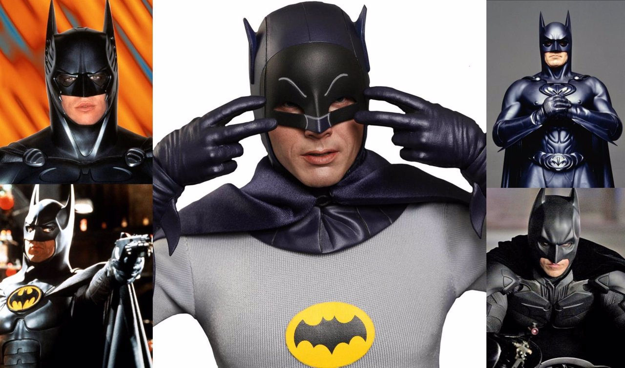 Collage con los actores que han interpretado a Batman