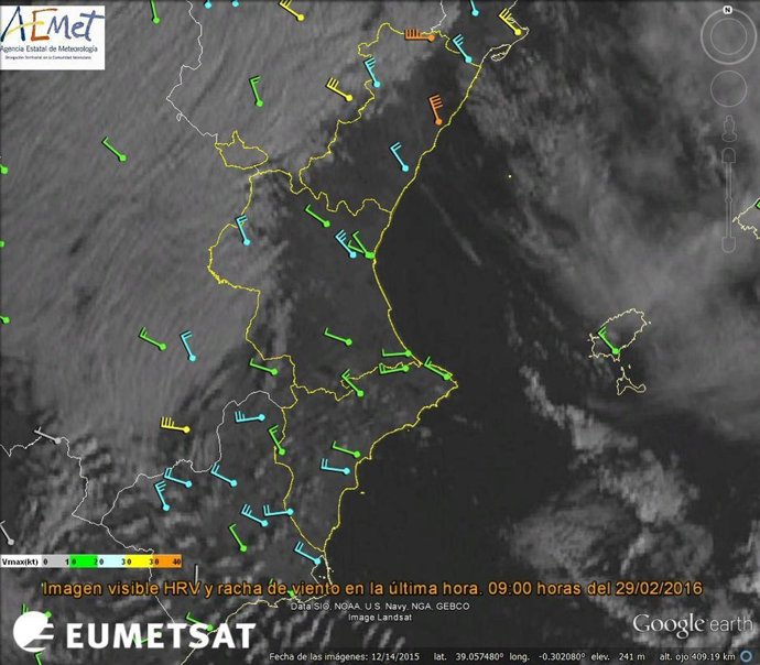 La provincia de Castellón está en alerta por fuertes vientos