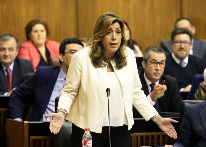 La presidenta de la Junta, Susana Díaz, en el Parlamento andaluz