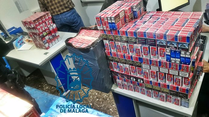 Tabaco incautado por la Policía Local de Málaga