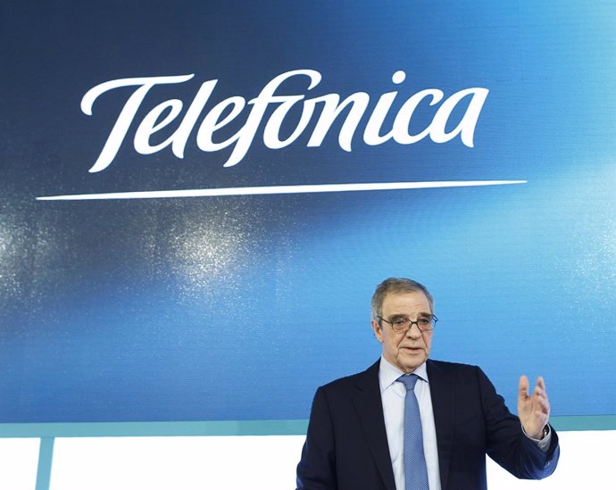 César Alierta en la presentación de resultados de Telefónica
