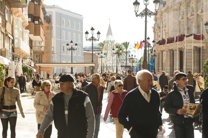 Turistas extranjeros en la ciudad de Cartagena