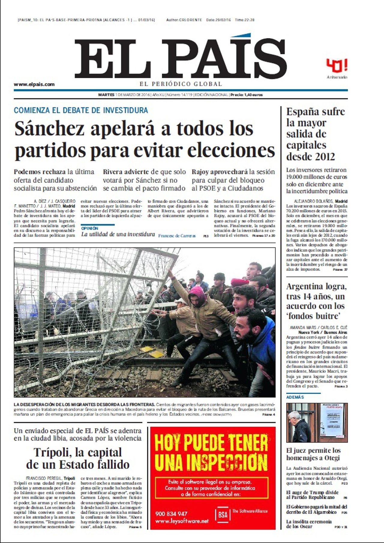 Portada El País