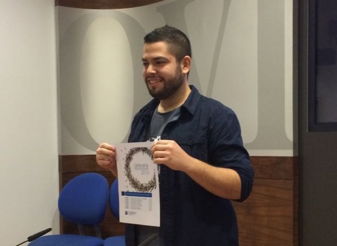 El edil Rubén Rosón, durante la presentación de la caravana presupuestaria.