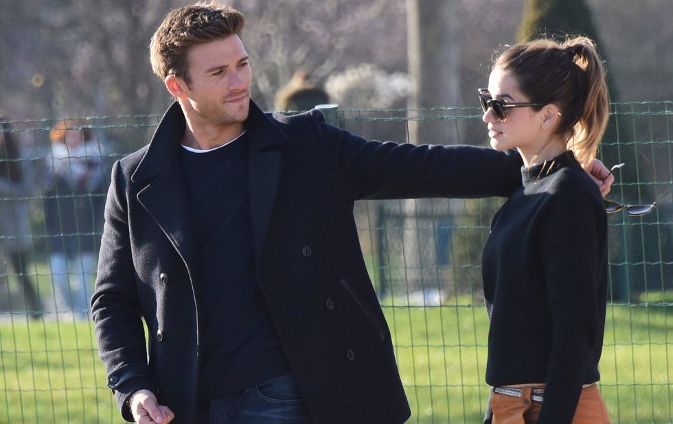 Scott Eastwood is seen on the set of Overdrive, filming with his co-star Gaia 