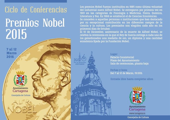 Ciclo de conferencias sobre los Premios Nobel en Cartagena