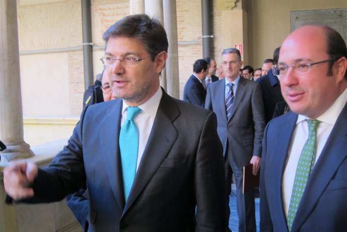 Rafael Catalá y Pedro ANtonio Sánchez, en Murcia