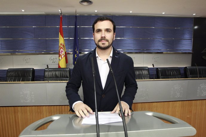 Rueda de prensa de Alberto Garzón tras reunirse con Pablo Iglesias