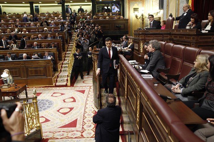 Pedro Sánchez en el discurso de investidura