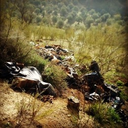 Bolsas de marihuana localizadas en un paraje de Jun