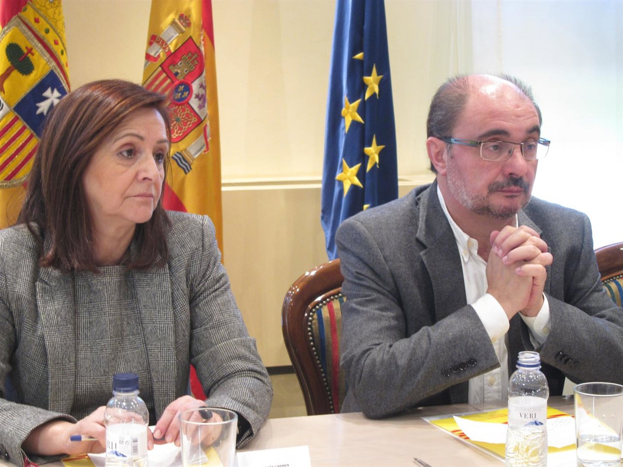 Javier Lambán en su reunión este martes con la FAMCP