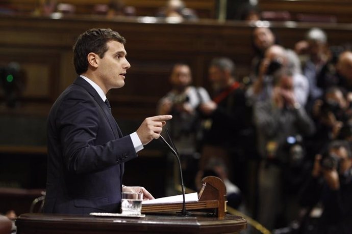 Albert Rivera, presidente de Ciudadanos, en el debate de investidura