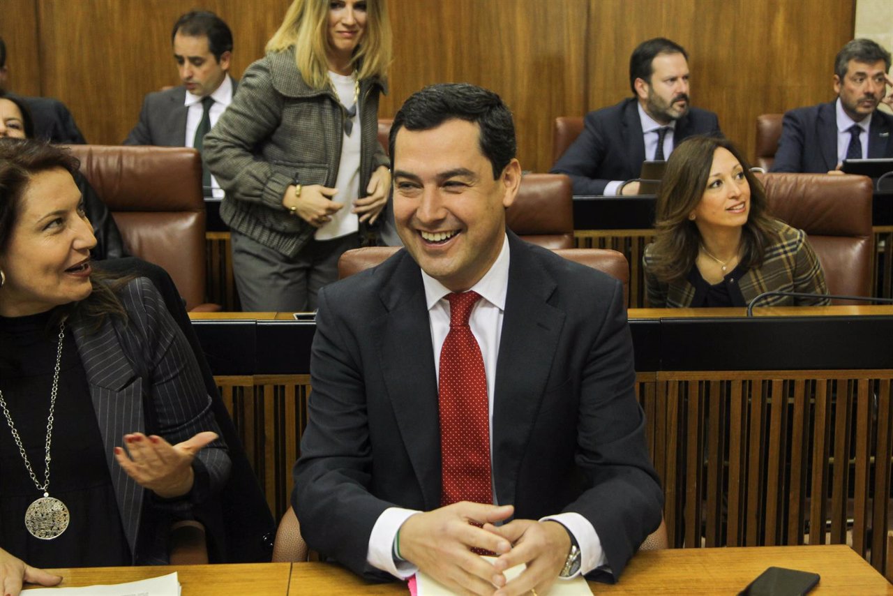 Juanma Moreno (PP-A), hoy en el Parlamento de Andalucía