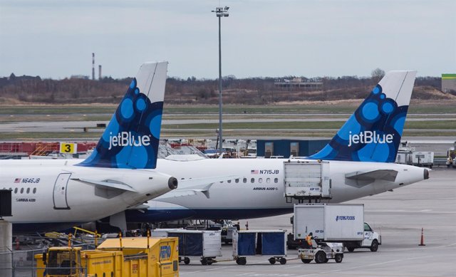Aviones de JetBlue en el aeropuerto JFK de Nueva York. Getty Images