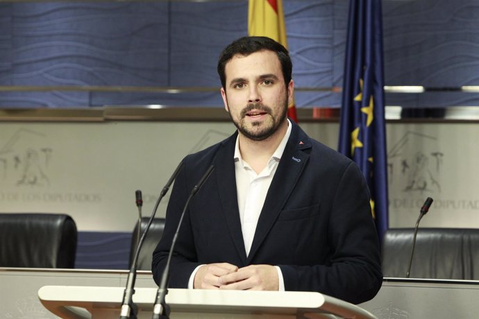 Rueda de prensa de Alberto Garzón tras reunirse con Pablo Iglesias