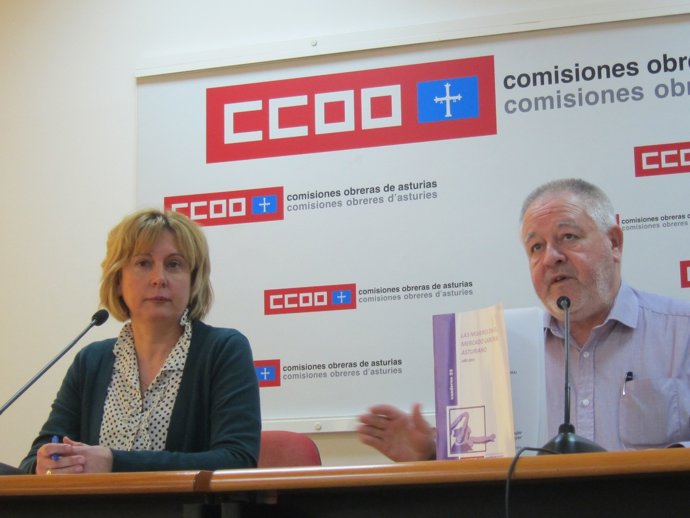 Mapy Artidiello junto a Antonio Pino, CCOO de Asturias