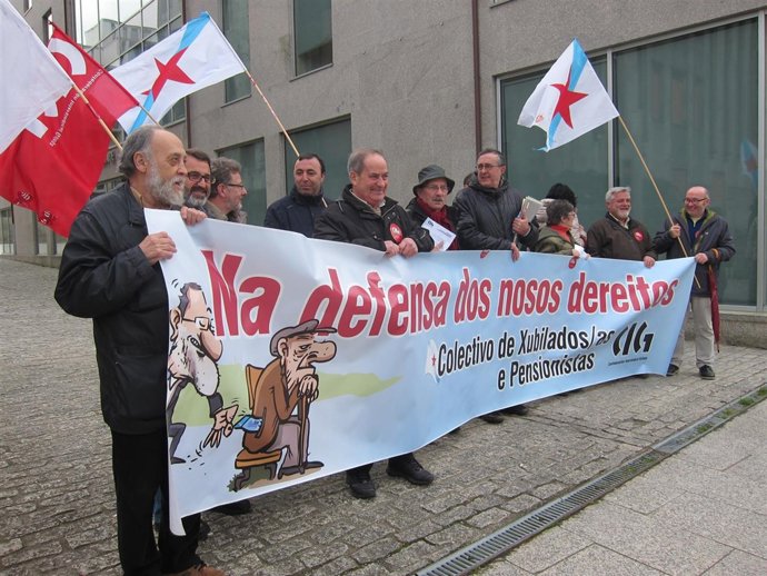 Concentración de jubilados y pensionistas en Santiago