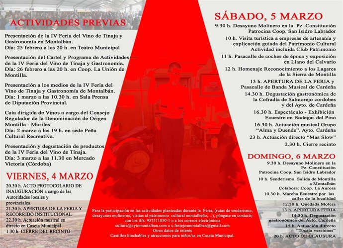 Programación de las actividades