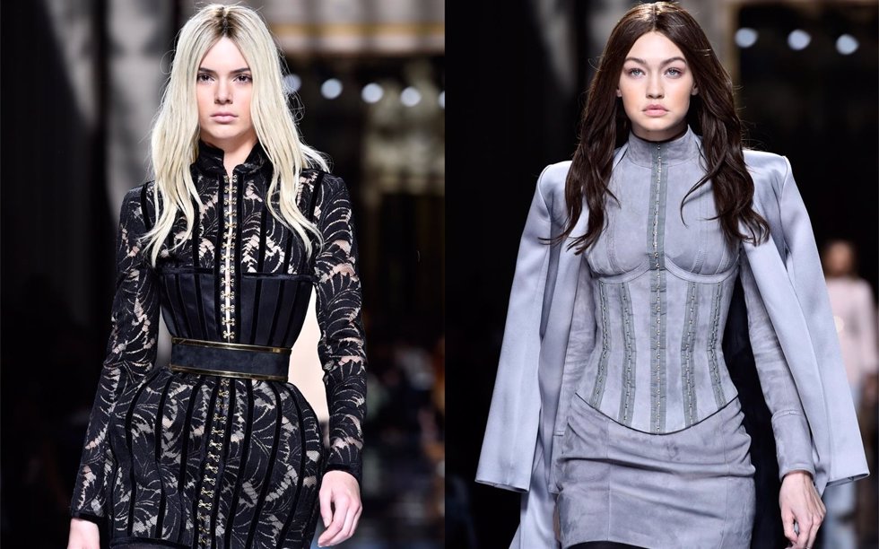 Kendall Jenner y Gigi Hadid en desfile de Balmain