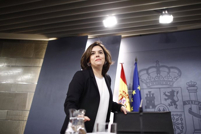 Soraya Sáenz de Santamaría tras el Consejo de Ministros