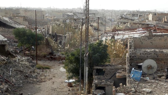 Edificios destruidos en Ramadi, Iak