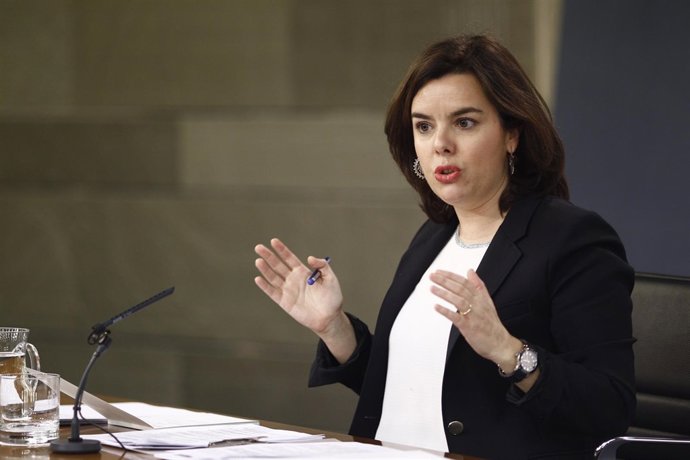 Soraya Sáenz de Santamaría tras el Consejo de Ministros