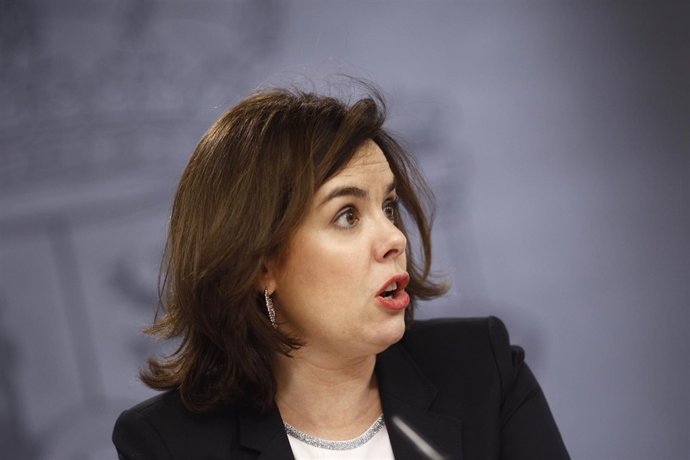 Soraya Sáenz de Santamaría tras el Consejo de Ministros