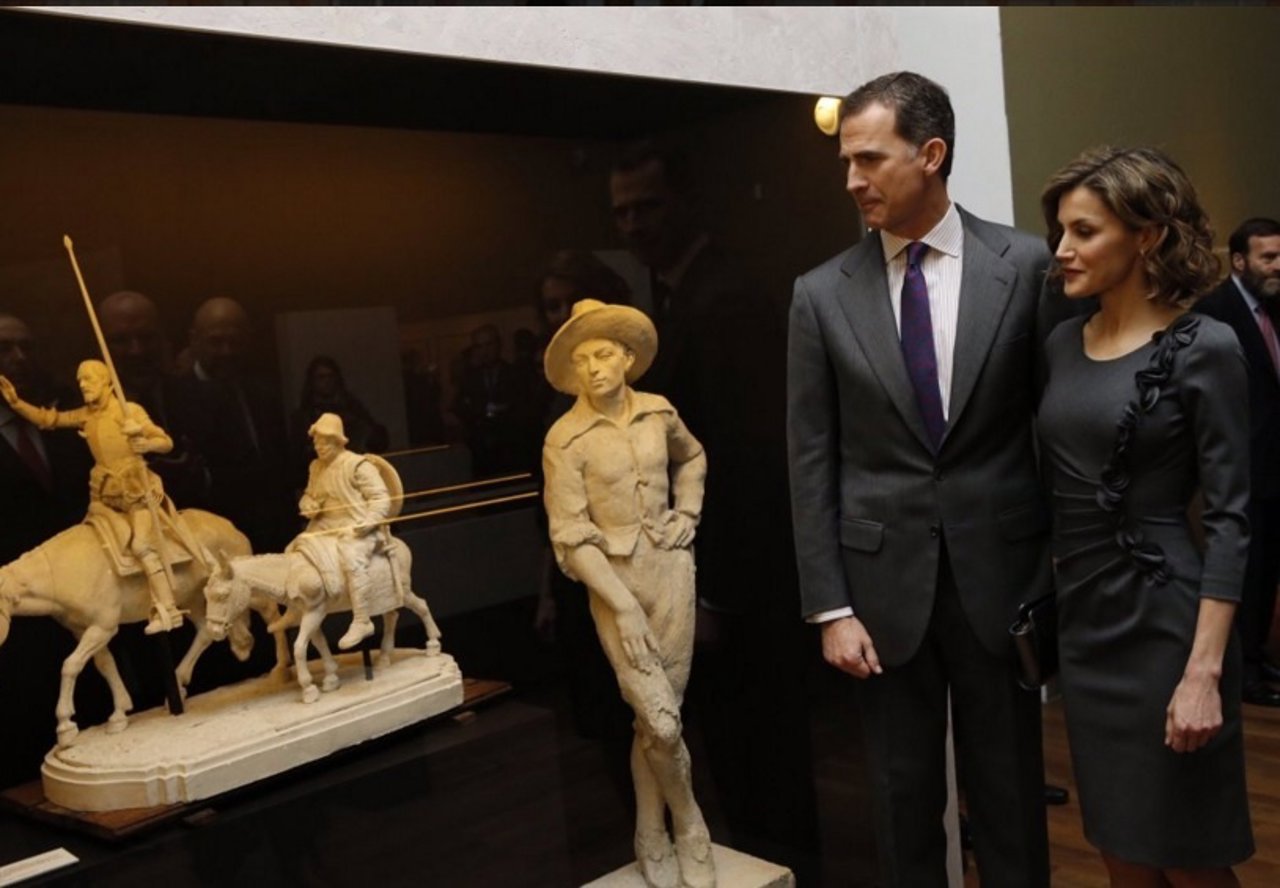 Los Reyes inauguran la exposición de Cervantes en la Biblioteca Nacional