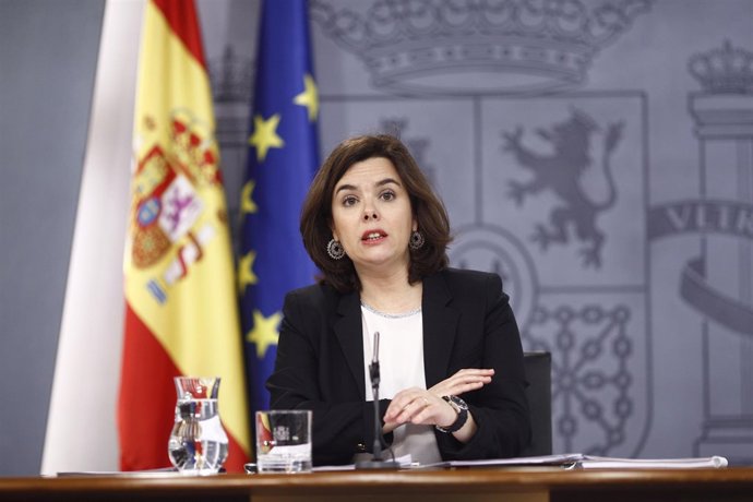 Soraya Sáenz de Santamaría tras el Consejo de Ministros