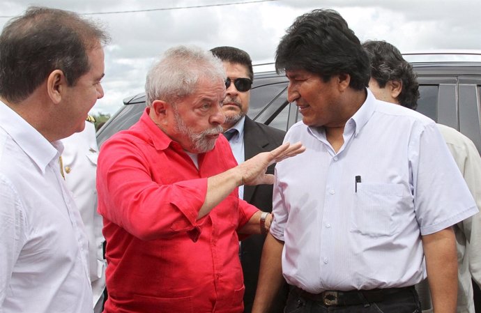 Evo Morales y Lula da Silva durante un encuentro en Brasil en mayo de 2015