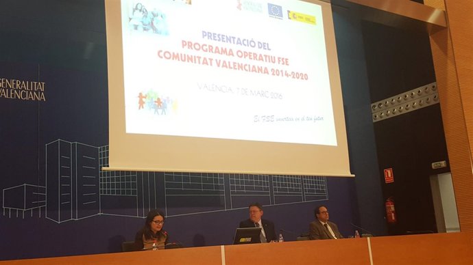 Oltra y Puig en la presentaciónd el Programa Operativo Fondo Social Europeo