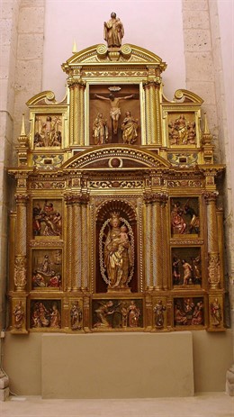 El retablo, tras el proceso de restauración acometido por la DPZ