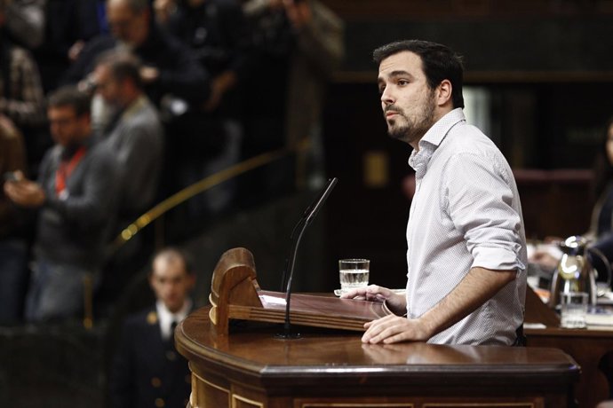 Alberto Garzón en la sesión de investidura de Sánchez