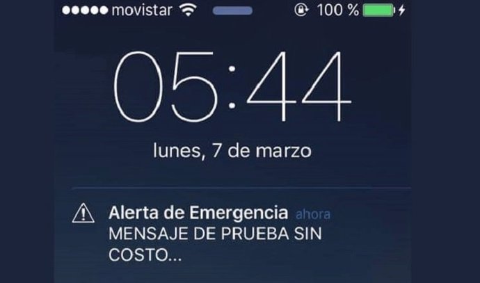 Miles de chilenos reciben en sus móviles un mensaje de emergencia 