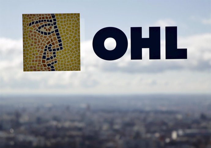 The logo of Spanish constructor OHL can be seen on a window at OHL's headquarter