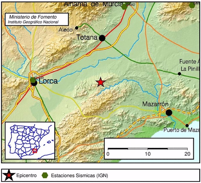 Terremoto de 3.2 en Totana, Murcia
