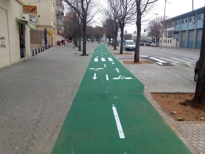 Nuevo carril bici en Escultor Sebastián Santos