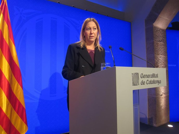 La portavoz del Govern, Neus Munté, en rueda de prensa