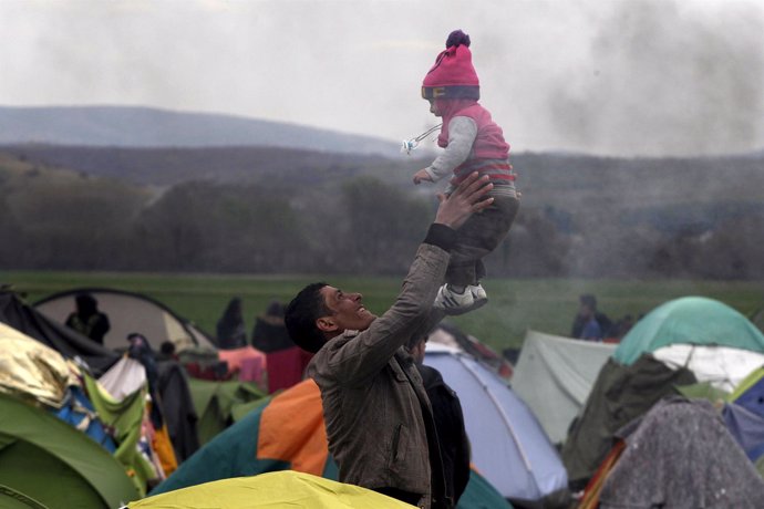 Campamento de refugiados de Idomeni, en la frontera entre Grecia y Macedonia