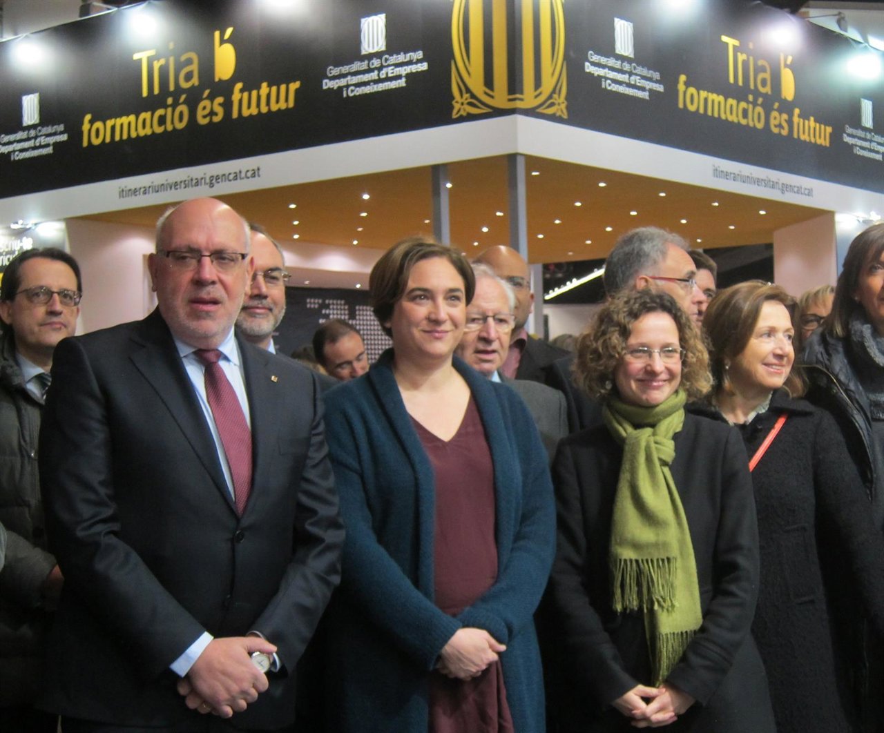 Los consellers Jordi Baiget y Meritxell Ruiz y la alcaldesa Ada Colau