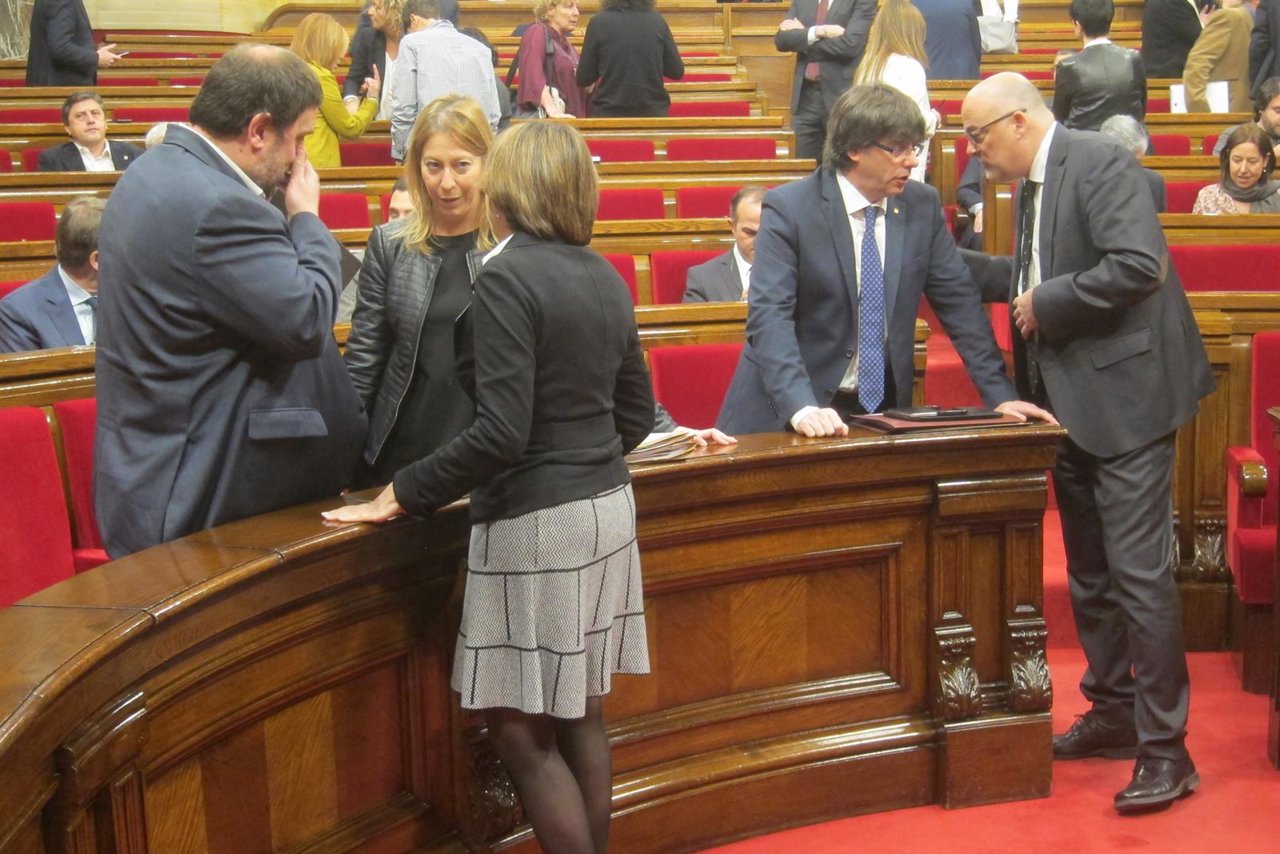 Oriol Junqueras, Neus Munté, Carme Forcadell, Carles Puigdemont, Lluís Corominas