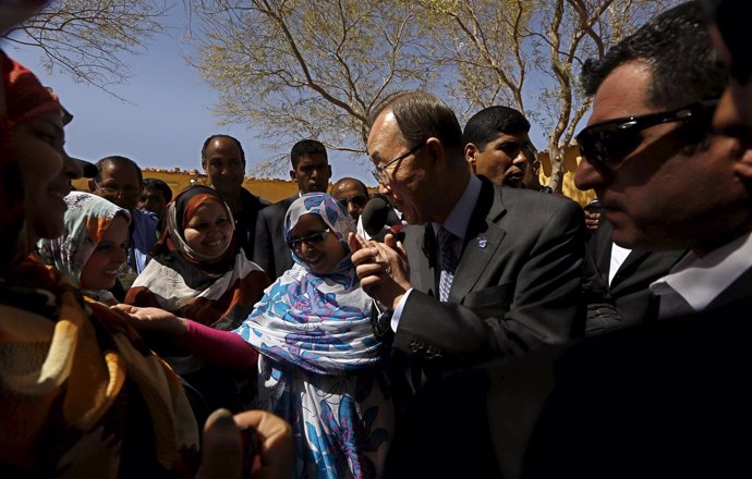 Ban Ki Moon en los campamentos de refugiados saharuais de Tinduf