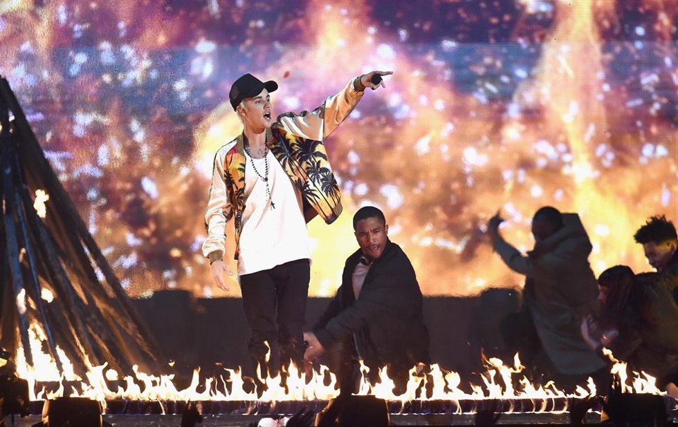 Presents an award/performs/on stage at the BRIT Awards 2016 at The O2 Arena on F