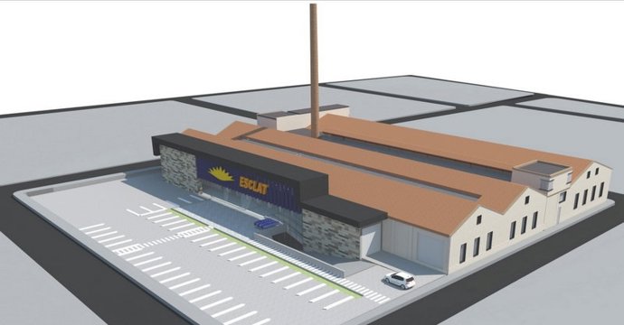 Boceto del proyecto final de la integración de Esclat y la fábrica Llagostera-Sa