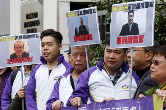 Activistas chinos en Hong Kong