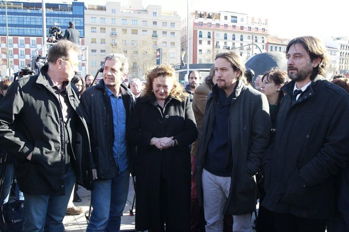 Pablo Iglesias y Pilar Manjón en el acto por el 11M