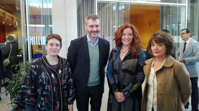 Urralburu y Navarro, acompañados de López y Jiménez