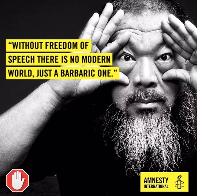El artista Ai Weiwei y Amnistía contra la censura digital
